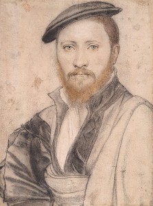 Chalk, pen, and ink sketch by Hans Holbein the Younger of an unidentified man, thought to be Ralph Sadleir