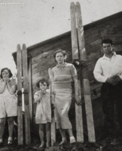 1937: Albert Parker pioneer family with homemade skis, Gustavus, Alaska. Credit: Alaska Lost Ski Areas Project, http://www.alsap.org 